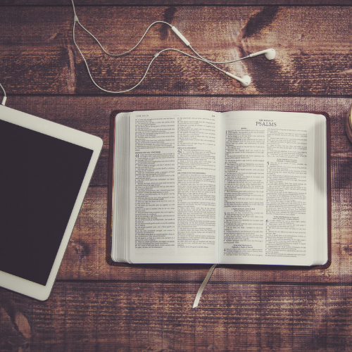 e-reader and Bible