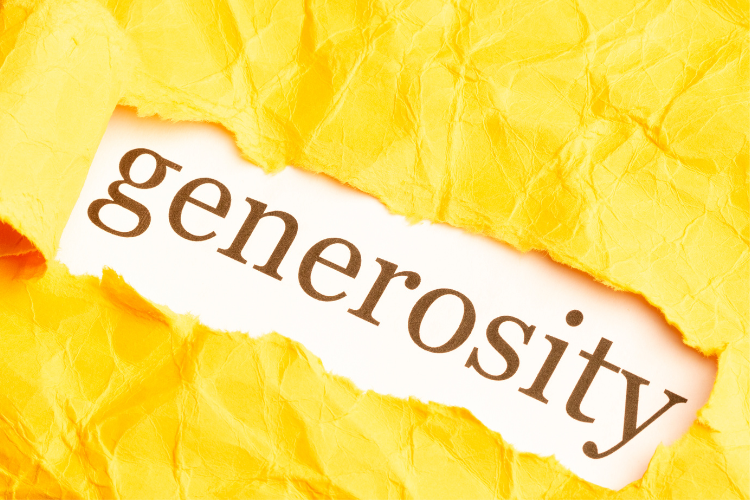 Generosity highlighted text with yellow background